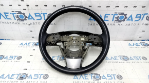 Naked steering wheel Mazda 6 13-16 leather black, gray insert, worn, scratches, bumps