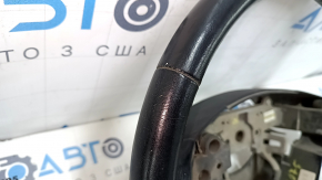 Naked steering wheel Mazda 6 13-16 leather black, gray insert, worn, scratches, bumps