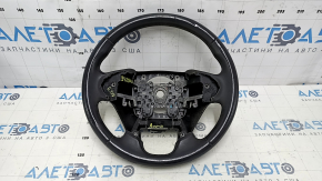 Naked steering wheel Honda Accord 13-17 leather, black, with rear pad, scratches, scuffs, bumps, dents