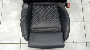Audi Q5 80A 18-20 passenger seat with airbag, electric, heated, black leather with gray stitching, Sport, S-Line, leather defect