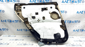 Door trim card rear right BMW X1 F48 16-22 leather beige with black, backlight, wood insert, armrest beige leather, with handle and pads, scratches, for cleaning