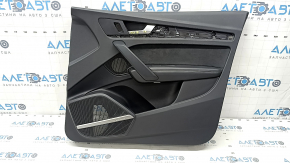 Door trim card front right Audi Q5 80A 18-20 leather black with Alcantara, armrest black leather with gray stitching, Bang & Olufsen, scratch