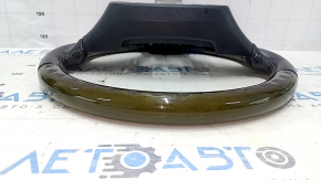 Bare steering wheel Lexus ES300h ES350 13-15 prerest, black leather, dark wood, without plug, scratches, bumps