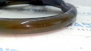 Bare steering wheel Lexus ES300h ES350 13-15 prerest, black leather, dark wood, without plug, scratches, bumps
