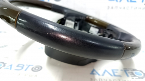 Bare steering wheel Lexus ES300h ES350 13-15 prerest, black leather, dark wood, without plug, scratches, bumps