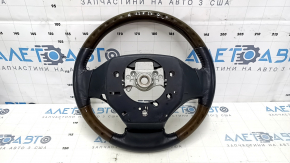 Bare steering wheel Lexus ES300h ES350 13-15 prerest, black leather, dark wood, without plug, scratches, bumps