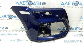 Bare front bumper right side Audi Q5 80A 18-20 for headlight washer without park assist, S-Line, blue, sand, broken fasteners