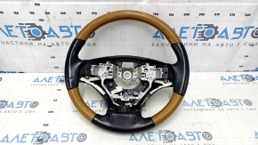 Naked steering wheel Lexus ES300h ES350 13-16 prerest, black leather, light wood, heated, scratches, bumps