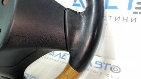Naked steering wheel Lexus ES300h ES350 13-16 prerest, black leather, light wood, heated, scratches, bumps