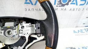 Naked steering wheel Lexus ES300h ES350 13-16 prerest, black leather, light wood, heated, scratches, bumps