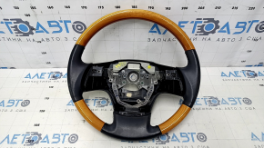 Bare steering wheel Lexus RX350 RX450h 10-15 black leather, light wood, scratches, bumps