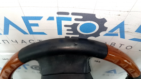 Bare steering wheel Lexus RX350 RX450h 10-15 black leather, light wood, scratches, bumps