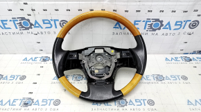 Naked steering wheel Lexus RX350 RX450h 10-12 prerest leather brown, light wood, scratches, bumps