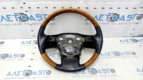 Bare steering wheel Lexus RX350 RX450h 10-12 pre-rest leather black, light wood, scratches, bumps, abrasions