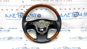 Bare steering wheel Lexus RX350 RX450h 10-12 pre-rest, brown leather with light wood, worn leather, scratches, bumps