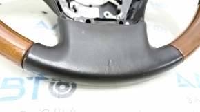 Bare steering wheel Lexus RX350 RX450h 10-12 pre-rest, brown leather with light wood, worn leather, scratches, bumps