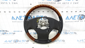 Bare steering wheel Lexus RX350 RX450h 10-12 pre-rest, brown leather with light wood, worn leather, scratches, bumps