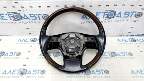 Bare steering wheel Lexus RX350 RX450h 10-15 pre-rest, black leather, dark wood, scratches, bumps, abrasions