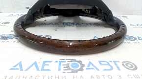 Bare steering wheel Lexus RX350 RX450h 10-15 pre-rest, black leather, dark wood, scratches, bumps, abrasions