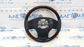 Bare steering wheel Lexus RX350 RX450h 10-15 pre-rest, black leather, dark wood, scratches, bumps, abrasions