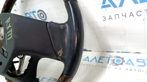 Bare steering wheel Lexus RX350 RX450h 10-15 pre-rest, black leather, dark wood, scratches, bumps, abrasions