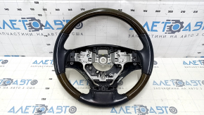 Bare steering wheel Lexus ES300h ES350 13-15 pre-rest, black leather, dark wood, scratches, bumps, abrasions