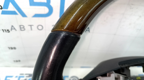 Bare steering wheel Lexus ES300h ES350 13-15 pre-rest, black leather, dark wood, scratches, bumps, abrasions