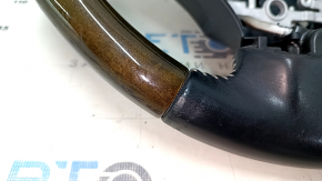Bare steering wheel Lexus ES300h ES350 13-15 pre-rest, black leather, dark wood, scratches, bumps, abrasions