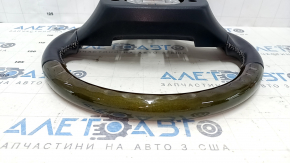 Bare steering wheel Lexus ES300h ES350 13-15 pre-rest, black leather, dark wood, scratches, bumps, abrasions