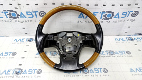 Bare steering wheel Lexus RX350 RX450h 10-12 prerest, brown leather, light wood, cracks, scratches, abrasions