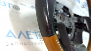Bare steering wheel Lexus RX350 RX450h 10-12 prerest, brown leather, light wood, cracks, scratches, abrasions