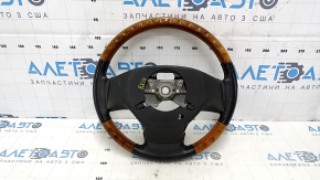 Bare steering wheel Lexus RX350 RX450h 10-12 prerest, brown leather, light wood, cracks, scratches, abrasions