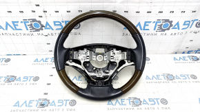 Naked steering wheel Lexus ES300h ES350 13-15 prerest, black leather, dark wood, scratches, bumps