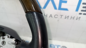 Naked steering wheel Lexus ES300h ES350 13-15 prerest, black leather, dark wood, scratches, bumps