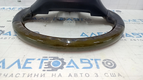Naked steering wheel Lexus ES300h ES350 13-15 prerest, black leather, dark wood, scratches, bumps