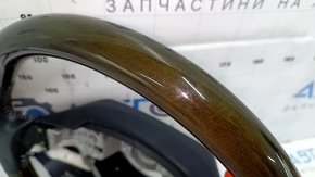 Naked steering wheel Lexus ES300h ES350 13-15 prerest, black leather, dark wood, scratches, bumps