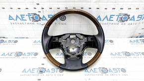 Bare steering wheel Lexus RX350 RX450h 10-15 prerest, black leather, dark wood, scratches, cracks, abrasions