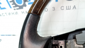 Bare steering wheel Lexus RX350 RX450h 10-15 prerest, black leather, dark wood, scratches, cracks, abrasions
