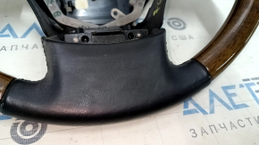 Bare steering wheel Lexus RX350 RX450h 10-15 prerest, black leather, dark wood, scratches, cracks, abrasions