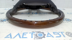 Bare steering wheel Lexus RX350 RX450h 10-15 prerest, black leather, dark wood, scratches, cracks, abrasions