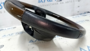 Bare steering wheel Lexus RX350 RX450h 10-15 prerest, black leather, dark wood, scratches, cracks, abrasions