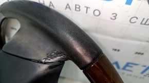Bare steering wheel Lexus RX350 RX450h 10-15 prerest, black leather, dark wood, scratches, cracks, abrasions