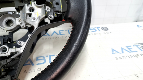 Naked steering wheel Toyota Camry v55 15-17 usa black leather, red stitching, no petals, bumps, scratches, needs cleaning