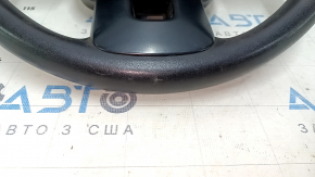 Naked steering wheel Kia Soul 14-19 black rubber, no buttons, needs cleaning, dent