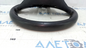 Naked steering wheel Kia Soul 14-19 black rubber, no buttons, needs cleaning, dent