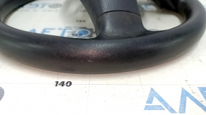 Naked steering wheel Kia Soul 14-19 black rubber, no buttons, needs cleaning, dent