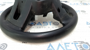 Naked steering wheel Kia Soul 14-19 black rubber, no buttons, needs cleaning, dent