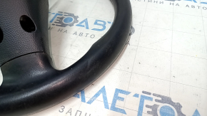 Naked steering wheel Kia Soul 14-19 black rubber, no buttons, needs cleaning, dent