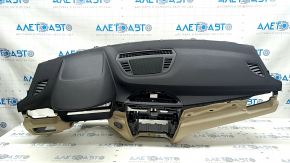 Torpedo front panel with AIRBAG BMW X1 F48 16-22 black with beige Oyster, without projection,