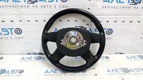 Bare steering wheel Audi A4 B8 13-12 leather black, no buttons, 4 spokes, scratches, abrasions, bumps, dry cleaning